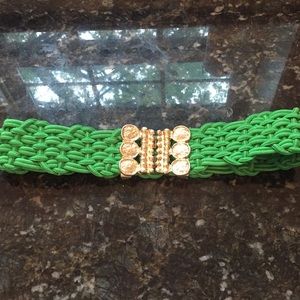 Anthropologie green belt with gold hardware.